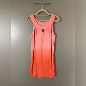 Tommy Bahama Two Palms Ombré Linen Halter Dress Size Medium in Pink & Coral